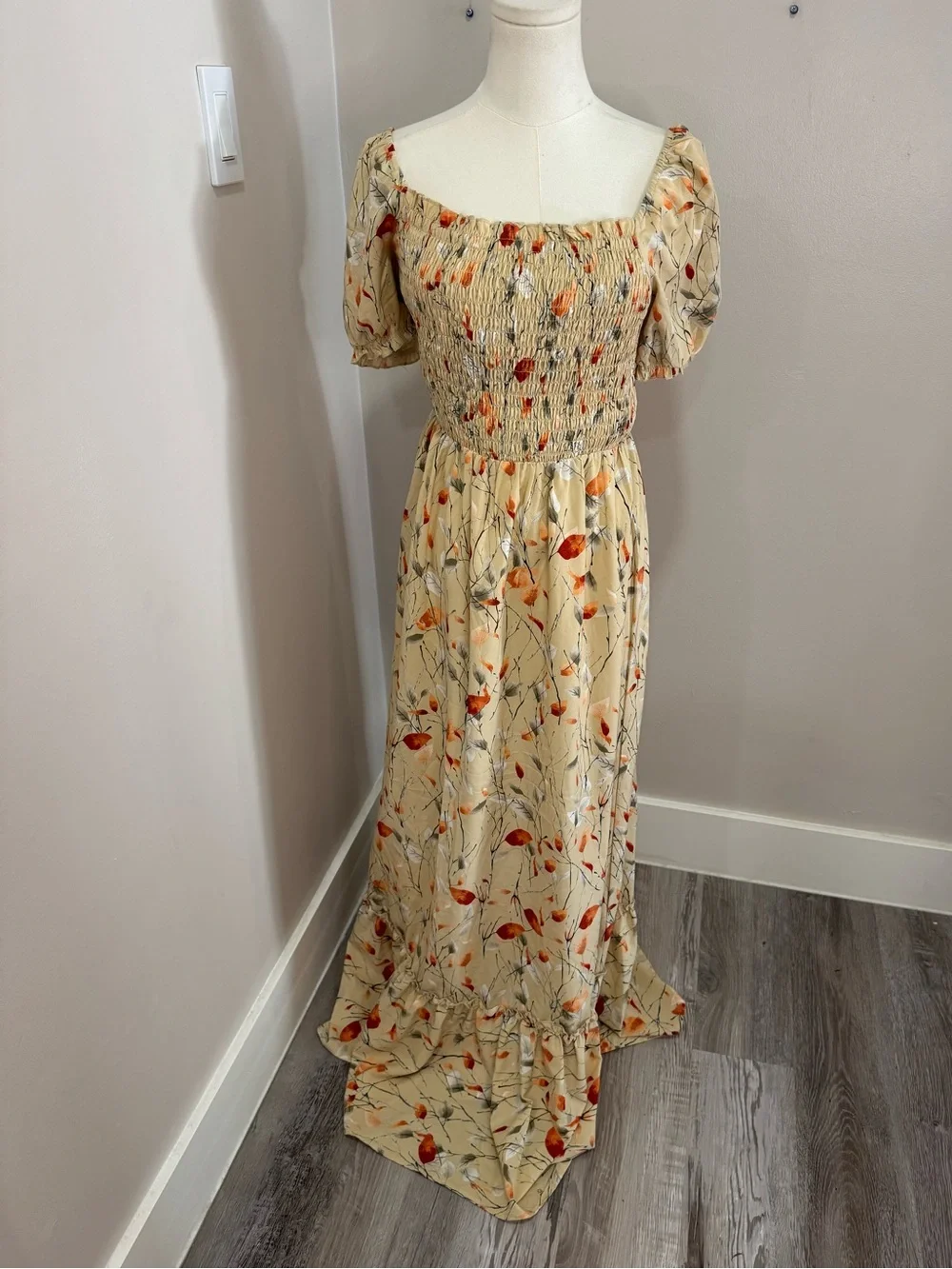 Baltic Born Capri Smocked Maxi Dress, Size Medium Floral